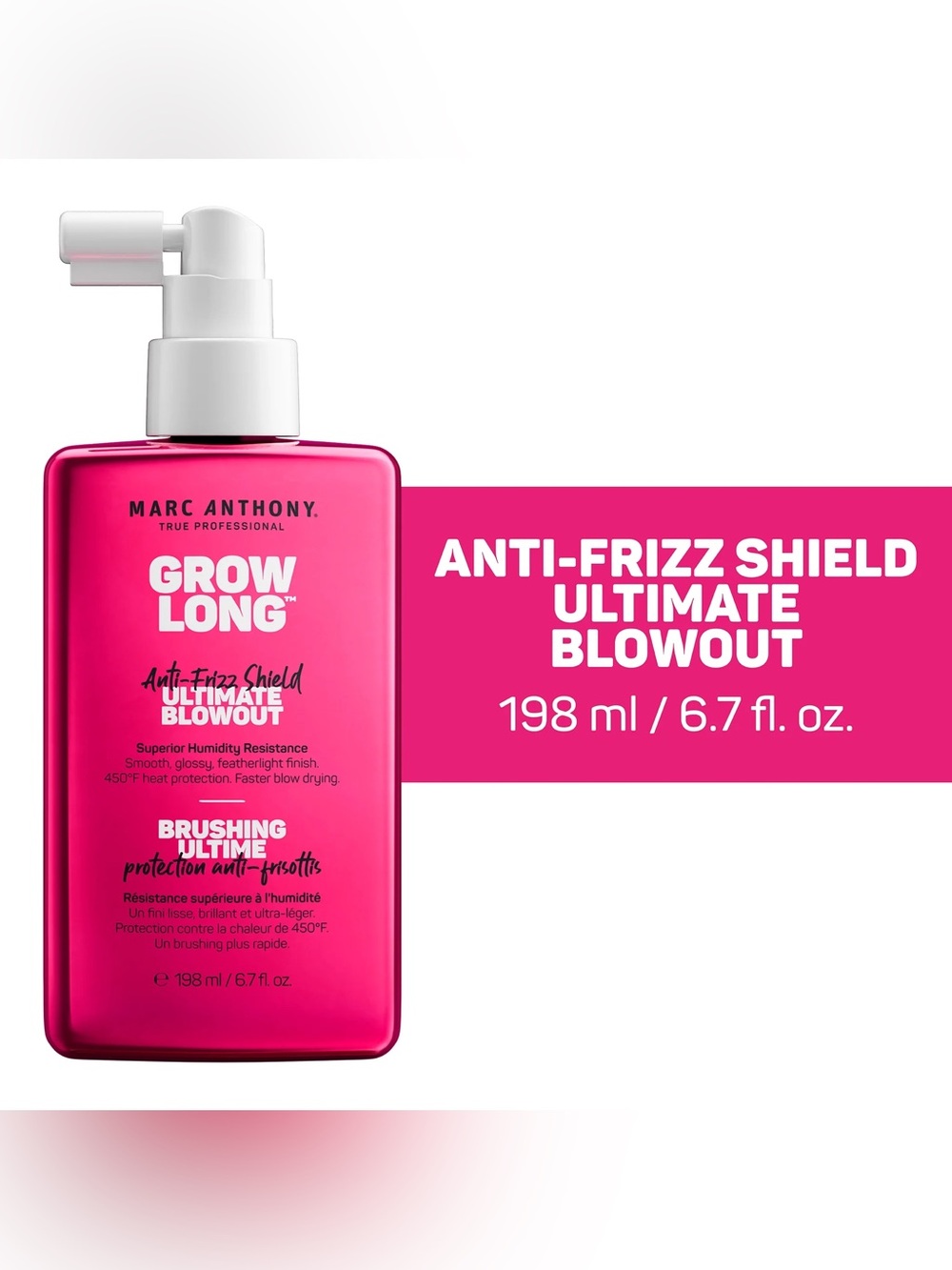Marc Anthony Grow Long Ultimate Blowout Anti-Frizz Shield - Metallic Pink